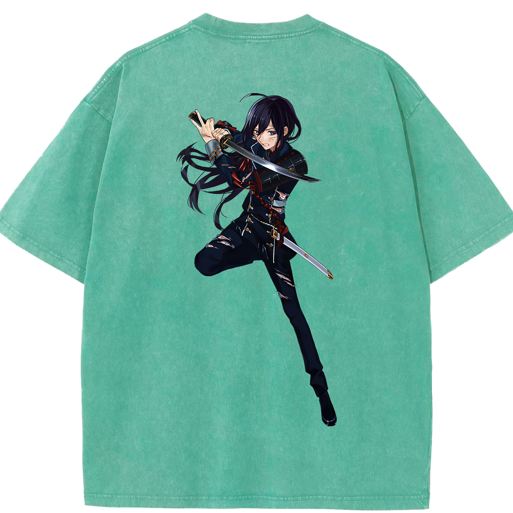 （画像用） 刀剣乱舞 Touken Ranbu 綿100% ヴィンテージ風 半袖Tシャツ（背面プリント）